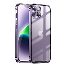 Custodia Lusso Metallo Laterale e Plastica Cover LK1 per Apple iPhone 14 Viola