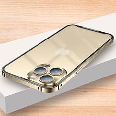 Custodia Lusso Metallo Laterale e Plastica Cover LK2 per Apple iPhone 13 Pro Max Oro