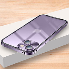 Custodia Lusso Metallo Laterale e Plastica Cover LK2 per Apple iPhone 14 Plus Viola