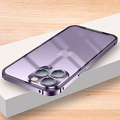 Custodia Lusso Metallo Laterale e Plastica Cover LK2 per Apple iPhone 14 Pro Viola