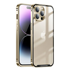 Custodia Lusso Metallo Laterale e Plastica Cover LO1 per Apple iPhone 14 Pro Oro