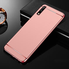 Custodia Lusso Metallo Laterale e Plastica Cover M01 per Huawei Enjoy 10 Oro Rosa