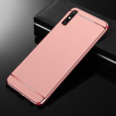 Custodia Lusso Metallo Laterale e Plastica Cover M01 per Huawei Enjoy 10e Oro Rosa