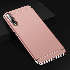 Custodia Lusso Metallo Laterale e Plastica Cover M01 per Huawei Honor 9X Pro Oro Rosa