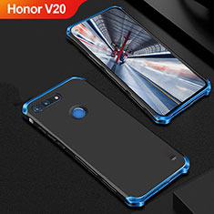 Custodia Lusso Metallo Laterale e Plastica Cover M01 per Huawei Honor V20 Blu e Nero