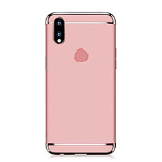 Custodia Lusso Metallo Laterale e Plastica Cover M01 per Huawei P Smart+ Plus Oro Rosa