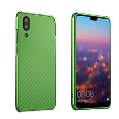 Custodia Lusso Metallo Laterale e Plastica Cover M01 per Huawei P20 Verde