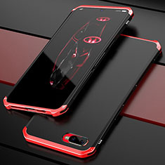 Custodia Lusso Metallo Laterale e Plastica Cover M01 per Oppo K1 Rosso e Nero