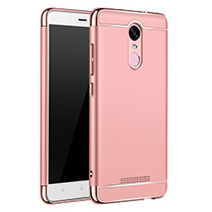 Custodia Lusso Metallo Laterale e Plastica Cover M01 per Xiaomi Redmi Note 3 Oro Rosa