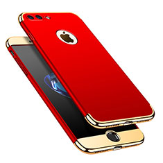 Custodia Lusso Metallo Laterale e Plastica Cover M02 per Apple iPhone 7 Plus Rosso