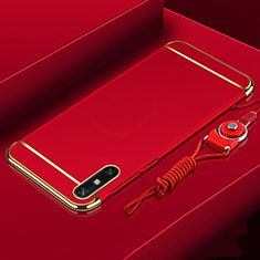 Custodia Lusso Metallo Laterale e Plastica Cover M03 per Huawei Enjoy 10e Rosso