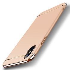 Custodia Lusso Metallo Laterale e Plastica Cover M05 per Apple iPhone X Oro