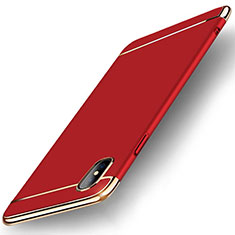 Custodia Lusso Metallo Laterale e Plastica Cover M05 per Apple iPhone X Rosso