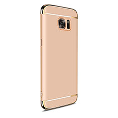 Custodia Lusso Metallo Laterale e Plastica Cover M05 per Samsung Galaxy S7 Edge G935F Oro