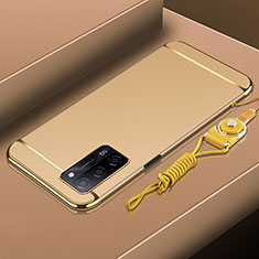 Custodia Lusso Metallo Laterale e Plastica Cover P01 per Oppo A55 5G Oro