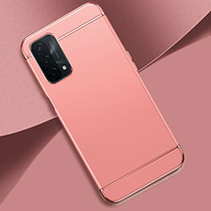 Custodia Lusso Metallo Laterale e Plastica Cover P02 per OnePlus Nord N200 5G Oro Rosa