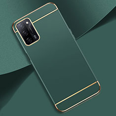 Custodia Lusso Metallo Laterale e Plastica Cover P02 per Oppo A53s 5G Verde Notte