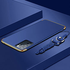 Custodia Lusso Metallo Laterale e Plastica Cover per Oppo Reno6 Pro 5G India Blu