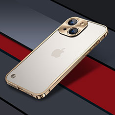 Custodia Lusso Metallo Laterale e Plastica Cover QC1 per Apple iPhone 13 Oro