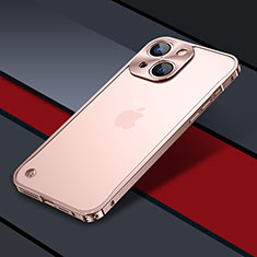 Custodia Lusso Metallo Laterale e Plastica Cover QC1 per Apple iPhone 13 Oro Rosa