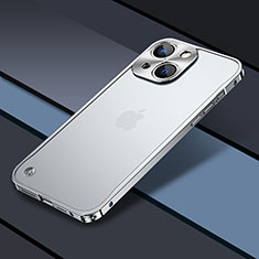 Custodia Lusso Metallo Laterale e Plastica Cover QC1 per Apple iPhone 14 Argento