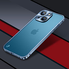 Custodia Lusso Metallo Laterale e Plastica Cover QC1 per Apple iPhone 15 Blu