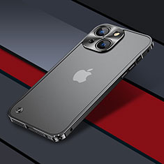 Custodia Lusso Metallo Laterale e Plastica Cover QC1 per Apple iPhone 15 Plus Nero