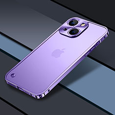 Custodia Lusso Metallo Laterale e Plastica Cover QC1 per Apple iPhone 15 Plus Viola