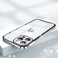 Custodia Lusso Metallo Laterale e Plastica Cover QC2 per Apple iPhone 14 Pro Argento