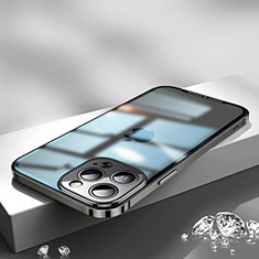 Custodia Lusso Metallo Laterale e Plastica Cover QC2 per Apple iPhone 14 Pro Nero