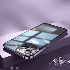 Custodia Lusso Metallo Laterale e Plastica Cover QC2 per Apple iPhone 14 Pro Viola