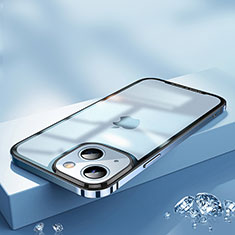 Custodia Lusso Metallo Laterale e Plastica Cover QC2 per Apple iPhone 15 Blu
