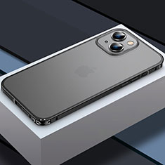 Custodia Lusso Metallo Laterale e Plastica Cover QC3 per Apple iPhone 15 Nero