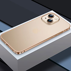 Custodia Lusso Metallo Laterale e Plastica Cover QC3 per Apple iPhone 15 Oro