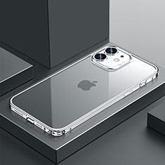 Custodia Lusso Metallo Laterale e Plastica Cover QC4 per Apple iPhone 12 Argento