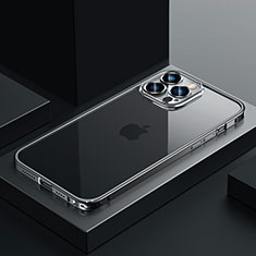 Custodia Lusso Metallo Laterale e Plastica Cover QC4 per Apple iPhone 12 Pro Max Nero