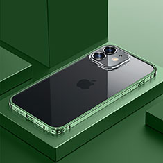 Custodia Lusso Metallo Laterale e Plastica Cover QC4 per Apple iPhone 12 Verde