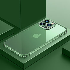 Custodia Lusso Metallo Laterale e Plastica Cover QC4 per Apple iPhone 13 Pro Max Verde
