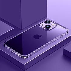 Custodia Lusso Metallo Laterale e Plastica Cover QC4 per Apple iPhone 14 Viola