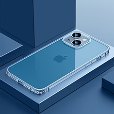 Custodia Lusso Metallo Laterale e Plastica Cover QC4 per Apple iPhone 15 Blu