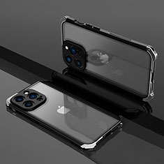 Custodia Lusso Metallo Laterale e Plastica Cover SQ1 per Apple iPhone 14 Pro Max Argento