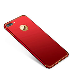 Custodia Lusso Metallo Laterale e Plastica Cover T01 per Apple iPhone 8 Plus Rosso