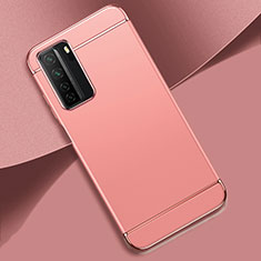 Custodia Lusso Metallo Laterale e Plastica Cover T01 per Huawei Nova 7 SE 5G Oro Rosa