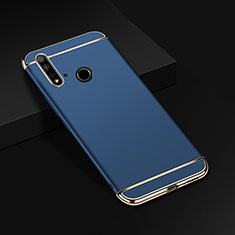 Custodia Lusso Metallo Laterale e Plastica Cover T01 per Huawei P20 Lite (2019) Blu