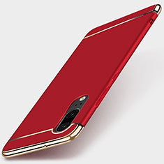 Custodia Lusso Metallo Laterale e Plastica Cover T01 per Huawei P20 Rosso