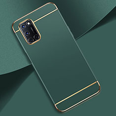 Custodia Lusso Metallo Laterale e Plastica Cover T01 per Oppo A92 Verde