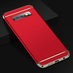 Custodia Lusso Metallo Laterale e Plastica Cover T01 per Samsung Galaxy S10 Rosso