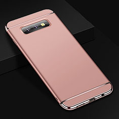 Custodia Lusso Metallo Laterale e Plastica Cover T01 per Samsung Galaxy S10e Oro Rosa