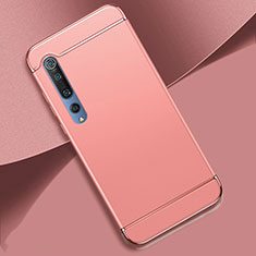 Custodia Lusso Metallo Laterale e Plastica Cover T01 per Xiaomi Mi 10 Oro Rosa