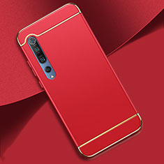 Custodia Lusso Metallo Laterale e Plastica Cover T01 per Xiaomi Mi 10 Pro Rosso